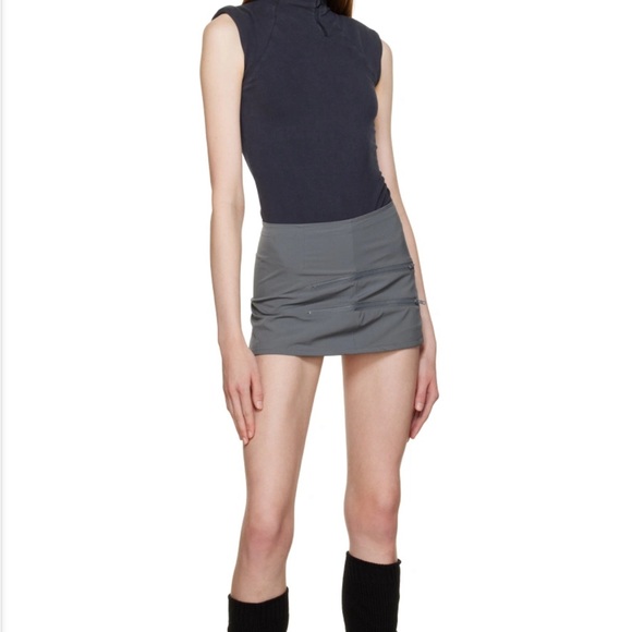 GREY ENTIRE STUDIOS MINI SKIRT - Picture 1 of 5